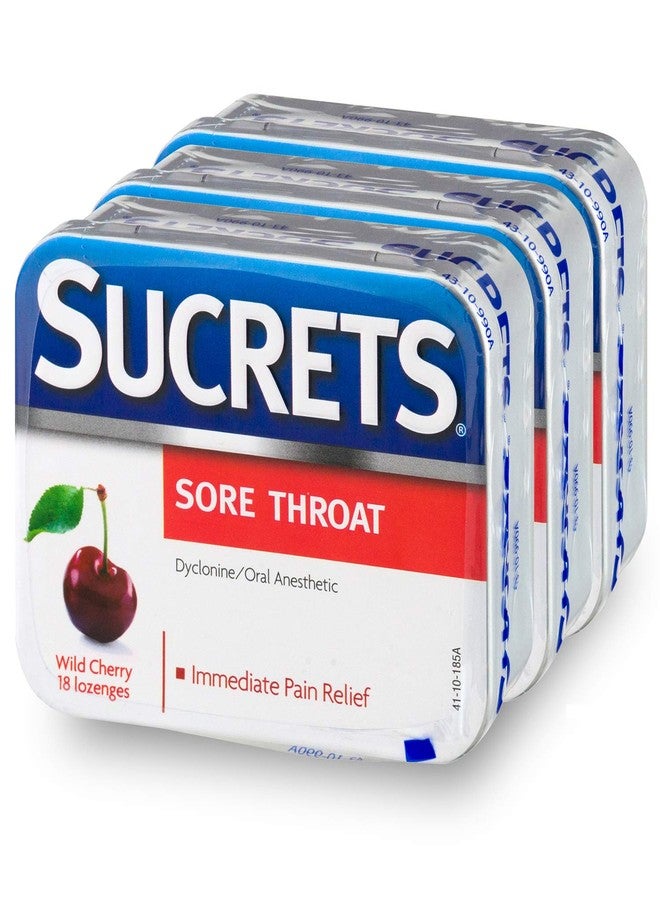 Sucrets Lozenges, Sore Throat Wild Cherry, 18 ct (Pack of 3) - Image 1